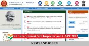 SSC Recruitment Sub Inspector and CAPF 2022