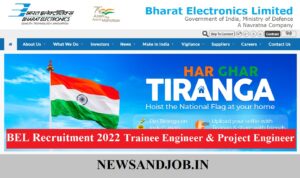 BEL Recruitment 2022 Trainee Engr Project Engineer