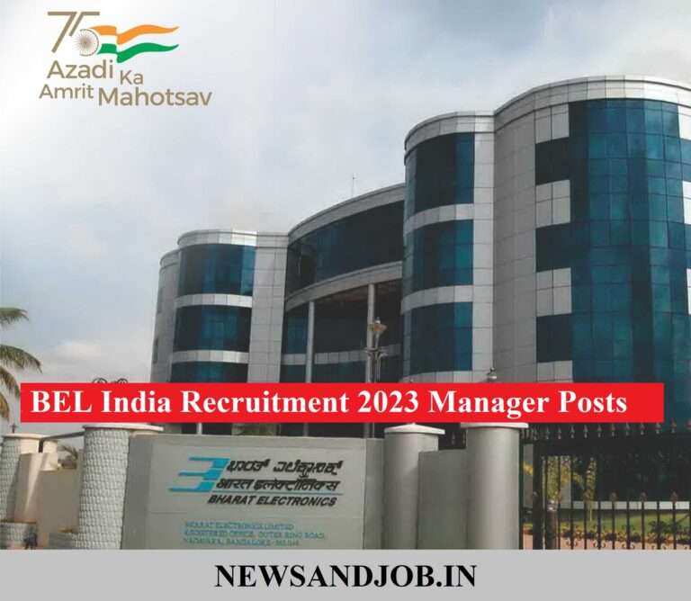 BEL India Recruitment 2023 Manager Posts