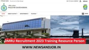 DMRU Recruitment 2023 Training Resource Person