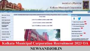 Kolkata Municipal Corporation Recruitment 2023 OA