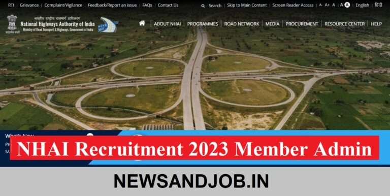 NHAI Recruitment 2023 Member Admin