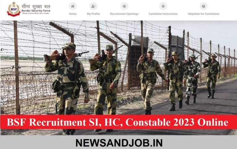 BSF Recruitment SI HC Constable 2023