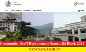 Community Staff Recruitment Samrudhi Block 2023