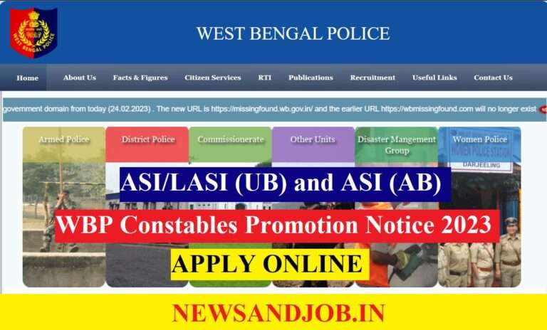 WBP Constables Promotion Notice 2023