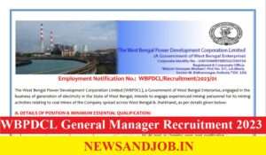 WBPDCL General Manager Recruitment 2023