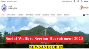 Social Welfare Section Recruitment 2023 Kalahandi