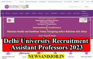 Delhi University Recruitment Assistant Professors 2023