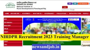 NIRDPR Recruitment 2023 Training Manager