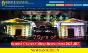 Scottish Church College Recruitment 2023 JRF