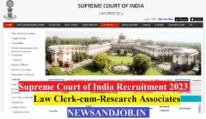 Supreme Court of India Recruitment 2023 Law Clerk-cum-Research Associates