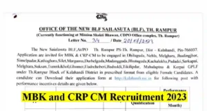 MBK and CRP CM Recruitment 2023: Apply Now