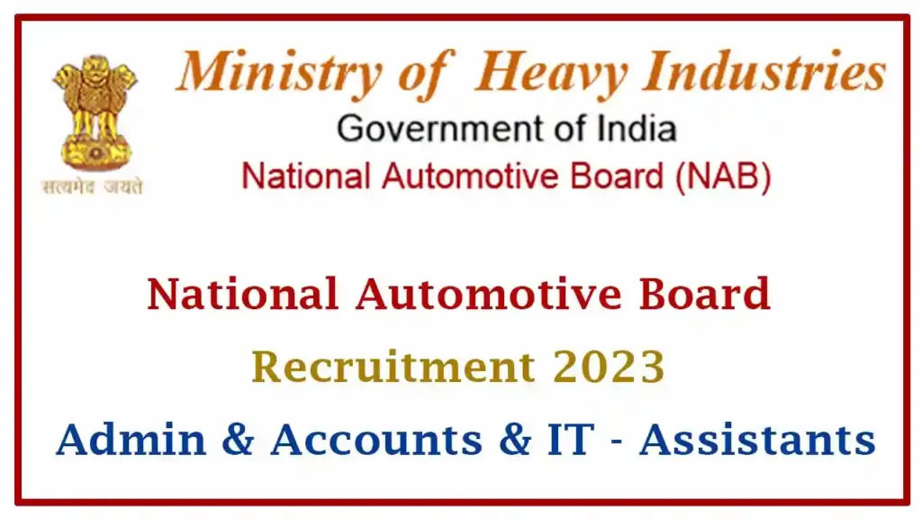 National Automotive Board Recruitment 2023 Assistants